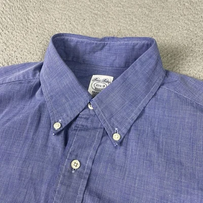 Camisa De Colección Brooks Brothers Makers Para Hombre 15.5 Azul Calce Relajado Hecha en EE. UU. Foto 1 de 4