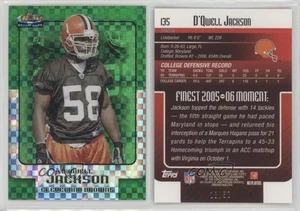 Topps Finest Green X-Fractor 2006/50 D'Qwell Jackson #135 novato radiocontrol - Imagen 1 de 3
