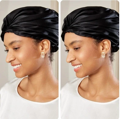 Gorra de dormir 100 % seda morera para mujer cuidado del cabello seda natural gorro de noche Foto 1 de 4