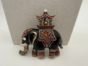 HEIDI DAUS Collector's Edition Elephant "Magnificent Maharaja Brooch & Enhancer - Picture 1 of 8