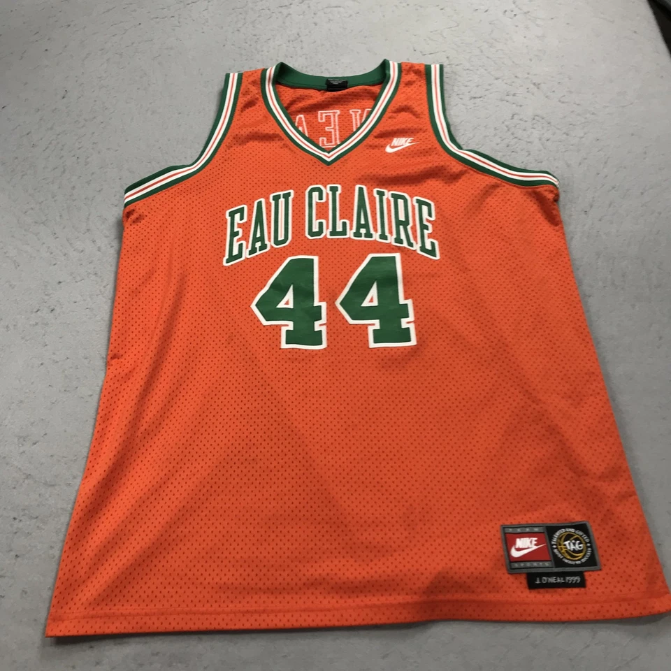 Camiseta deportiva vintage Jermaine Oneal para hombre 2XL naranja Eau Claire High School Nike RARA Foto 1 de 4