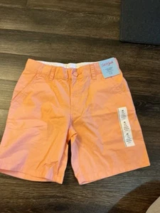 Cat & Jack Boy’s Adjustable Waist Flat Front Shorts NWT Size 8 Medium Orange - Picture 1 of 4