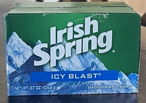 Irish Spring Deodorant Soap Bars Icy Blast Bath Size 3.7 Oz (2 Bars) - Picture 1 of 5