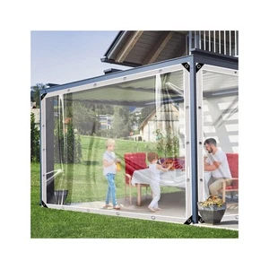 TELONE IMPERMEABILE IN PVC TRASPARENTE CON OCCHIELLI PER GIARDINO E GAZEBO,TELO - Foto 1 di 6