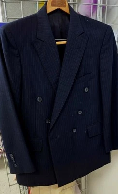 Chaqueta Blazer English Manor Para Hombre 40R Azul 100% Lana Pura 2 Bolsillos con Botones S-37 Foto 1 de 4