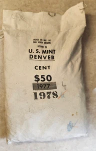 Mint Sewn Bag 1978-D Lincoln Cents - $50 FV - Original - Picture 1 of 3