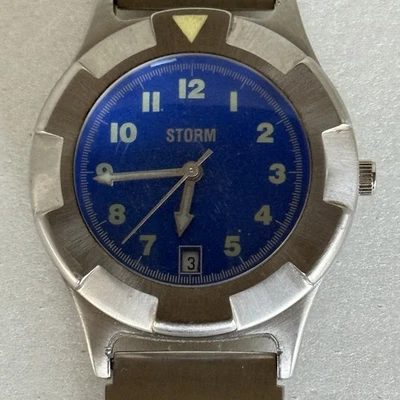 Reloj de Cuarzo Storm Hombre Mujer 50m Plateado Acero Esfera Azul Analógico Batería Nueva Foto 1 de 4