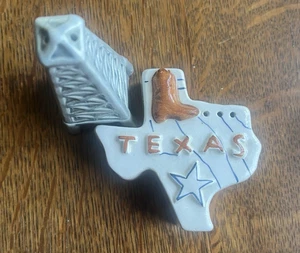 VINTAGE SOUVENIR TEXAS STATE UND ÖLQUELLE SALZ UND PFEFFER SET - JAPAN - ca 1950er - Bild 1 von 6