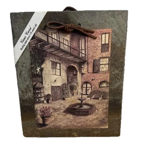 New Orleans French Quarter Kunst auf authentischem 1800er Dach Schiefer-Brulatour Innenhof - Bild 1 von 14