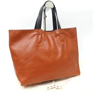 Marni Museo Soft Bi-Color Tote Bag Leather Women Used Authentic - Picture 1 of 15