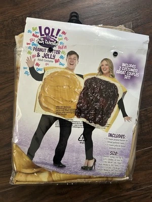 Conjunto de disfraces de Halloween para parejas trajes de gelatina de mantequilla de maní suéter  Foto 1 de 4