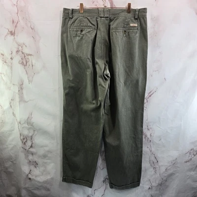 Vintage 90s Pants Mens 36 X 32 Green Sage Balloon Cuffed Straight Y2K Bugle Boy  - Image 1 of 4