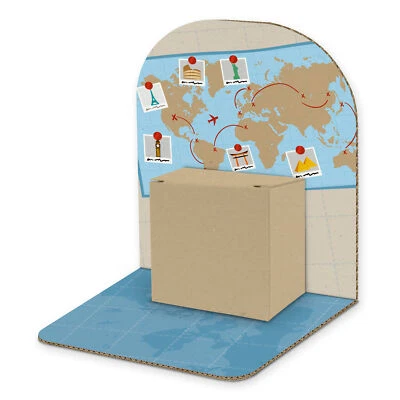 itenga Geldgeschenk Verpackung Gutschein Weltkarte zum Aufstellen Geschenkbox - Bild 1 von 4