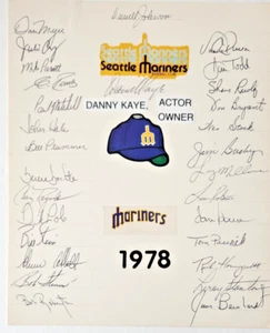 Danny Kaye Actor/Owner + 1978 Seattle Mariners Whole Team Signed 28 auto 9x11 - Picture 1 of 8