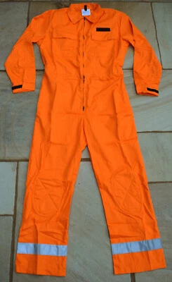 *NEW* XL UK MADE HI VIS ORANGE EMERGENCY WORKERS COVERALL overall boiler suit - Image 1 of 4