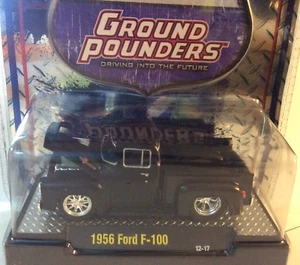 M2 Machines Ground Pounders 1956 Black Ford F-100 Diecast 1:64 - - Picture 1 of 4