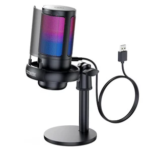Gaming USB Mikrofon PC RGB Microphone Streaming Podcast Studio Kondensator Mic - Bild 1 von 11