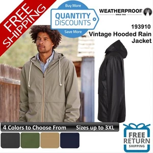 π₯ Weatherproof Brand Men Vintage Hooded Rain Jacket Zip Up To 3XL 193910 - Picture 1 of 13