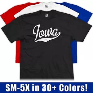 Iowa Script T-Shirt | Sports Team Football Baseball Jersey Gift Fan Tee Shirt - Picture 1 of 35