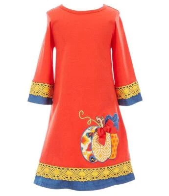 RARE EDITIONS Little Girl 6 Autumn Pumpkin Applique A-line Dress NWT - Image 1 of 2