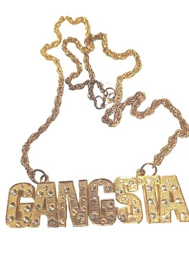  Goldtone Bold GANGSTA 26" Necklace  Jewelry Pendant Fashion Men /Women(353) - Image 1 of 4