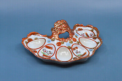 Antique, Japanese, Kutani Porcelain, Egg Holder, 8 X 6 Inches • 59.50$