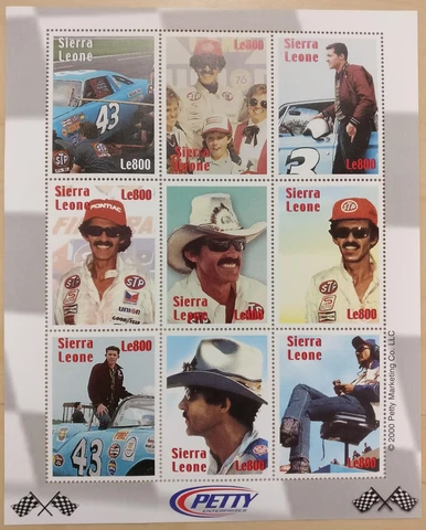 Sierra Leone 2000 - Richard Petty Stamps - Sheet of 9 MNH Cover