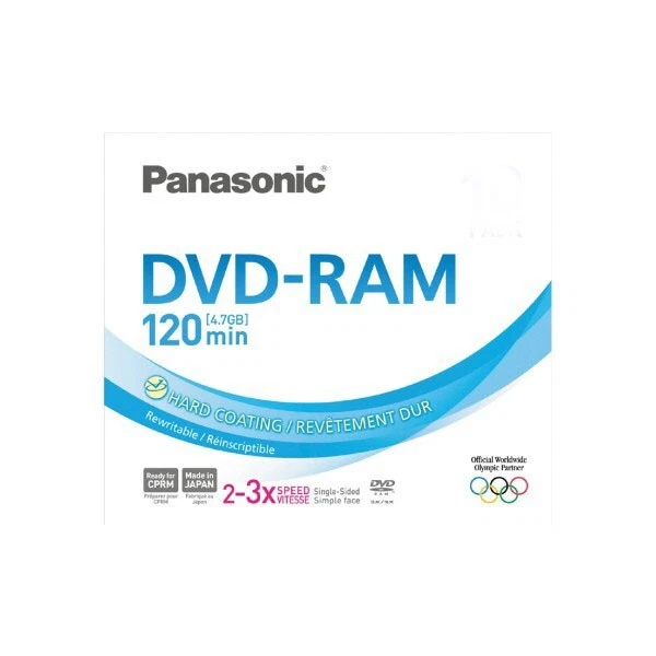 Panasonic DVD-RAM Disc 4.7GB 120min (Pack 5) 2-3x Non-Cartridge Single Sided - Image 1 of 2