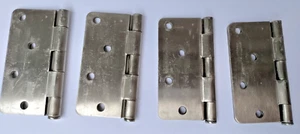4 Stück 4 Zoll Türscharnier Runde Ecke in Satin Nickel - Bild 1 von 2