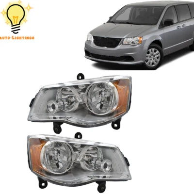 For 2011-2019 Dodge Grand Caravan 08-16 Chrysler Town&Country RH&LH Headlights - Image 1 of 4