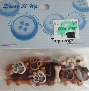 Hueso de perro pequeño, huellas de patas - botones y adornos de espalda plana - Imagen 1 de 1