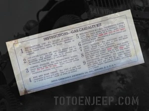 MEDICAL CASE GAS CASUALTIES 12 UNIT 43/44 LABEL. jeep wilys dodge us ww2 - Picture 1 of 1