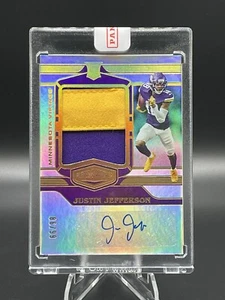 JUSTIN JEFFERSON 2020 Panini Plates & Patches RPA-JF Auto Patch RC /99 Vikings - Picture 1 of 2