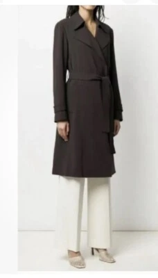 Gabardina Theory de solapa ancha en carbón nueva con etiquetas talla S (6/8) $645 clásica elegante Foto 1 de 4