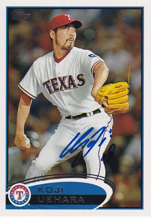 Tarjeta firmada autografiada Koji Uehara 2012 Topps Texas Rangers 上原 浩治 japonesa Foto 1 de 1