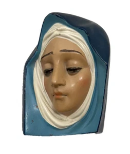 Vintage 3D Mother Mary Madonna Wall Hanging Plaster Side View Virgin Mary - Picture 1 of 11