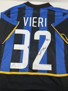 Camiseta azul firmada a mano por Christian Vieri Inter de Milán Beckett BAS - Imagen 1 de 8