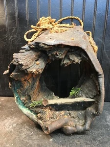 Vintage Hollow Drift Wood Stump Root Lodge Accent Planter Fairy Garden Log 13x16 - Picture 1 of 11