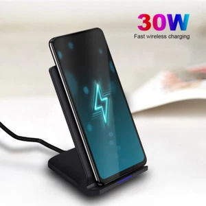 30W Wireless Fast Charger Stand Charging Dock For Apple iPhone 16 15 Samsung S25 - Picture 1 of 14