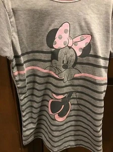 DISNEY Minnie Mouse GIRL'S GREY/PINK MINNIE GLITTER T-SHIRT SIZE: S NWT - Picture 1 of 6