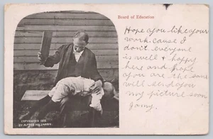 Board of Education - Father about to Paddle Young Boy 1907 UDB - Picture 1 of 2