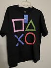 Black T-Shirt size Lg- PS PlayStation Button - Official Licensed Product