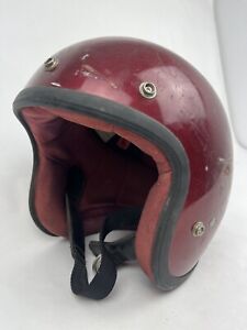 Vintage 1975 Shoei S-22 Helmet - Size L- Made In Japan- Maroon Red