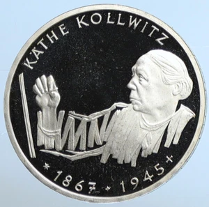 1992 G GERMANY Artist Sculptor Kathe Kollwitz Silver German 10 Mark Coin i111214 - Picture 1 of 3