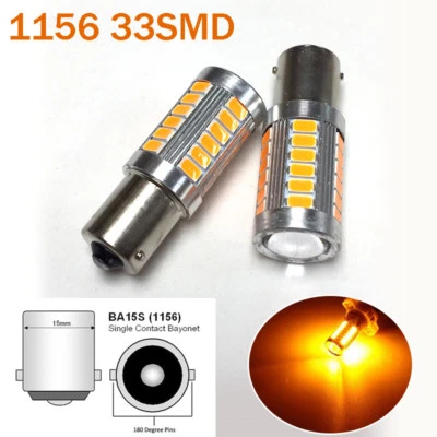 Luz intermitente trasera ámbar 1156 BA15S P21W 7506 3497 1141 33 LED bombilla A1 L Foto 1 de 2