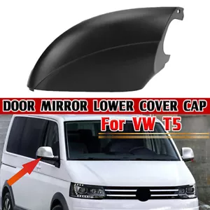 FIT FOR VW AMAROK 2013 T5 2015 RIGHT SIDE WING MIRROR LOWER COVER MATTE BLACK 1X - Picture 1 of 9