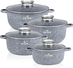 ZILNER® Kochtopf Set 4 Induktion Topfset mit Glasdeckel Töpfe für alle herdarten - Bild 1 von 10