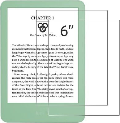 2 Pack Tempered Glass Screen Protector for Amazon Kindle 6'' e-Reader 2024/2022 - Image 1 of 4