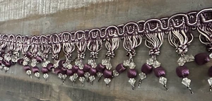 Purple Beaded Tassel Trim 7ft - Picture 1 of 9