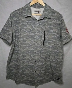 Camicia Canada Weather Gear Sportswear manica corta con bottoni, taglia Large, mimetica - Foto 1 di 8